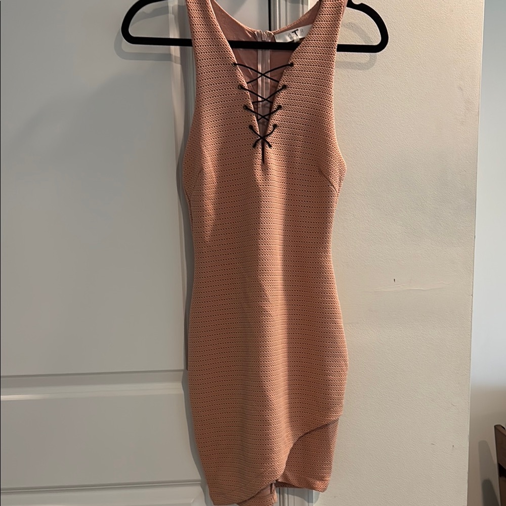Astr Pink Halter Bodycon Mini Dress